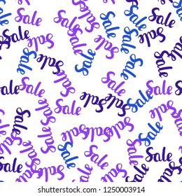 Light Pink, Blue vector seamless pattern with 70, 90 percentage signs. Shining colorful illustration with isolated selling prices. Pattern for ads, posters, banners of sales.