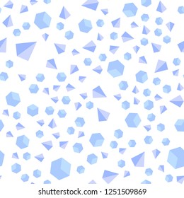 Light Pink, Blue vector seamless, isometric template with crystals, squares. Lines, rhombus with colorful gradient. Pattern for design of fabric, wallpapers.