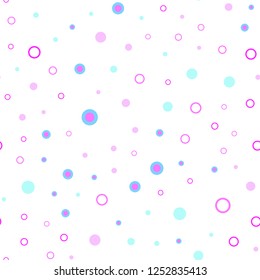 Light Pink, Blue vector seamless layout with circle shapes. Beautiful colored illustration with blurred circles in nature style. Pattern for trendy fabric, wallpapers.
