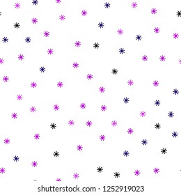 Light Pink, Blue vector seamless background with xmas snowflakes. Colorful snowflakes with gradient on abstract background. Design for wallpaper, fabric makers.