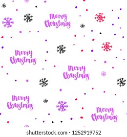 Light Pink, Blue vector seamless pattern with christmas snowflakes. Colorful decorative design in xmas style with snow. Pattern for design of window blinds, curtains.