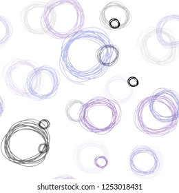 Light Pink, Blue vector seamless texture with disks. Illustration with set of shining colorful abstract circles. Template for business cards, websites.