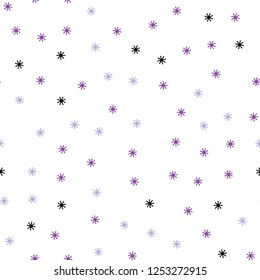 Light Pink, Blue vector seamless texture with colored snowflakes. Colorful decorative design in xmas style with snow. Template for business cards, websites.