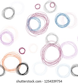 Light Pink, Blue vector seamless cover with spots. Blurred decorative design in abstract style with bubbles. Pattern for design of fabric, wallpapers.