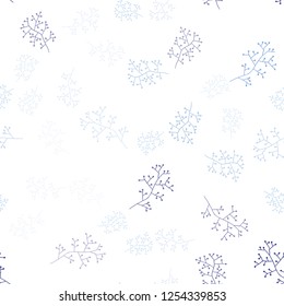 Light Pink, Blue vector seamless doodle layout with branches. An elegant bright illustration with leaves and branches. Pattern for design of fabric, wallpapers.
