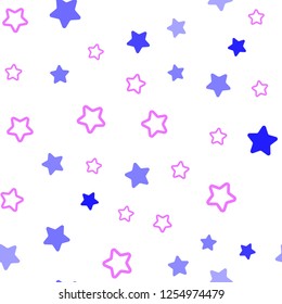 Light Pink, Blue vector seamless pattern with christmas stars. Stars on blurred abstract background with gradient. Pattern for design of fabric, wallpapers.