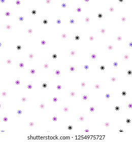 Light Pink, Blue vector seamless template with ice snowflakes. Colorful snowflakes with gradient on abstract background. Pattern for design of fabric, wallpapers.