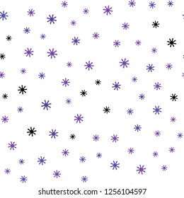 Light Pink, Blue vector seamless layout with bright snowflakes. Colorful snowflakes with gradient on abstract background. Template for business cards, websites.