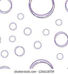 Light Pink, Blue vector seamless template with circles. Blurred decorative design in abstract style with bubbles. Pattern for trendy fabric, wallpapers.