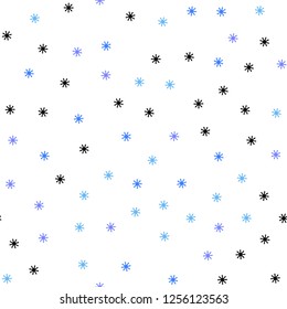 Light Pink, Blue vector seamless texture with colored snowflakes. Colorful snowflakes with gradient on abstract background. Texture for window blinds, curtains.