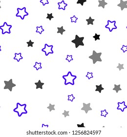 Light Pink, Blue vector seamless template with sky stars. Stars on blurred abstract background with gradient. Design for wallpaper, fabric makers.