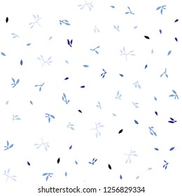 Light Pink, Blue vector seamless natural background with leaves. leaves on blurred abstract background with gradient. Pattern for design of window blinds, curtains.
