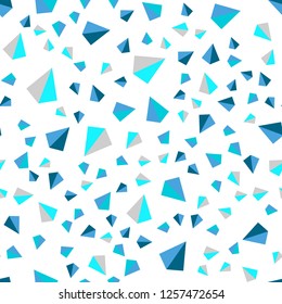 Light Pink, Blue vector seamless, isometric backdrop with lines, triangles. Glitter abstract illustration with triangular shapes. Design for textile, fabric, wallpapers.