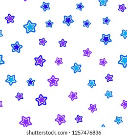 Light Pink, Blue vector seamless pattern with christmas stars. Blurred decorative design in simple style with stars. Texture for window blinds, curtains.