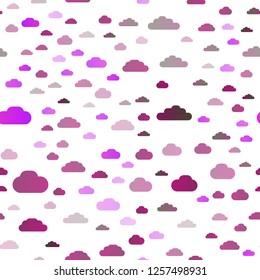 Light Pink, Blue vector seamless layout with cloudscape. Illustration in abstract style with colorful clouds. Pattern for design of fabric, wallpapers.