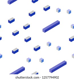 Light Pink, Blue vector seamless, isometric background with rectangles. Illustration with set of colorful rectangles. Design for wallpaper, fabric makers.