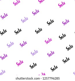 Light Pink, Blue vector seamless texture with selling simbols. Shining colorful illustration with isolated selling prices. Pattern for ads, posters, banners of sales.