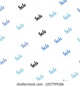 Light Pink, Blue vector seamless layout with discount words. Colorful set of  percentage signs in simple style. Backdrop for ads, leaflets of Black Friday.