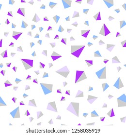 Light Pink, Blue vector seamless, isometric background with triangles. Beautiful illustration with triangles in nature style. Design for wallpaper, fabric makers.