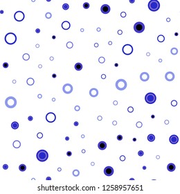 Light Pink, Blue vector seamless layout with circle shapes. Glitter abstract illustration with blurred drops of rain. Pattern for trendy fabric, wallpapers.
