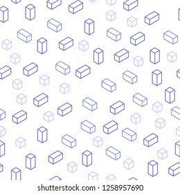 Light Pink, Blue vector seamless, isometric texture in rectangular style. Glitter abstract illustration with rectangular shapes. Design for textile, fabric, wallpapers.