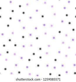 Light Pink, Blue vector seamless template with ice snowflakes. Colorful decorative design in xmas style with snow. Template for business cards, websites.