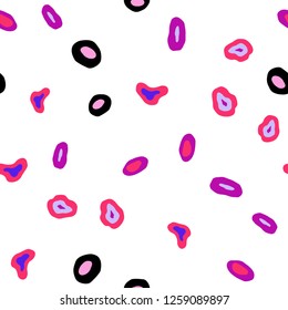 Light Pink, Blue vector seamless template with circles. Abstract illustration with colored bubbles in nature style. Pattern for trendy fabric, wallpapers.