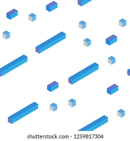 Light Pink, Blue vector seamless, isometric texture in rectangular style. Decorative design in abstract style with rectangles. Design for wallpaper, fabric makers.