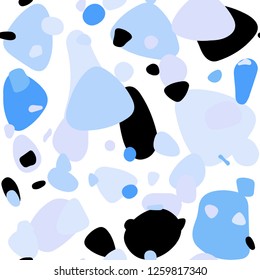 Light Pink, Blue vector seamless cover with spots. Glitter abstract illustration with blurred drops of rain. Design for textile, fabric, wallpapers.