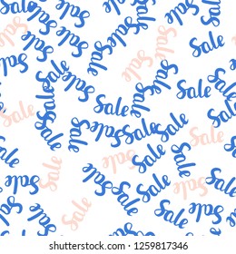 Light Pink, Blue vector seamless cover with symbols of 70, 90 % sales. Abstract illustration with colorful gradient symbols of sales. Backdrop for ads, leaflets of Black Friday.