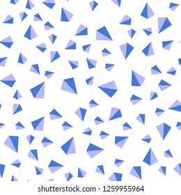 Light Pink, Blue vector seamless, isometric cover with polygonal style. Beautiful illustration with triangles in nature style. Pattern for design of fabric, wallpapers.
