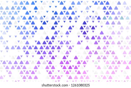 Light Pink, Blue vector seamless background with triangles. Illustration with set of colorful triangles. Pattern for design of fabric, wallpapers.