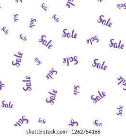 Light Pink, Blue vector seamless template with selling words. Gradient illustration with discount signs on white backdrop. Backdrop for mega promotions, discounts.