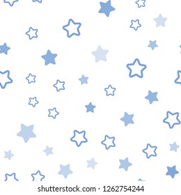 Light Pink, Blue vector seamless background with colored stars. Glitter abstract illustration with colored stars. Design for textile, fabric, wallpapers.