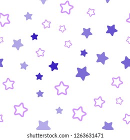 Light Pink, Blue vector seamless cover with small and big stars. Shining colored illustration with stars. Design for wallpaper, fabric makers.