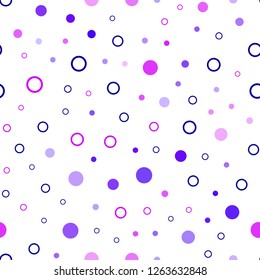 Light Pink, Blue vector seamless backdrop with dots. Blurred bubbles on abstract background with colorful gradient. Trendy design for wallpaper, fabric makers.