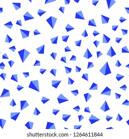 Light Pink, Blue vector seamless, isometric cover with polygonal style. Modern abstract illustration with colorful triangles. Pattern for trendy fabric, wallpapers.