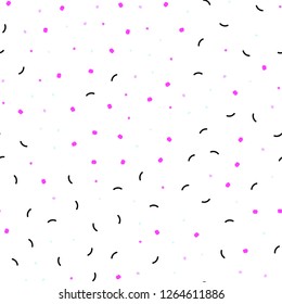 Light Pink, Blue vector seamless texture with disks, lines. Glitter abstract illustration with connection of triangle structure. Design for textile, fabric, wallpapers.