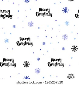 Light Pink, Blue vector seamless texture with colored snowflakes. Glitter abstract illustration with crystals of ice. Pattern for design of fabric, wallpapers.