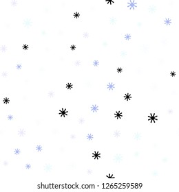 Light Pink, Blue vector seamless background with xmas snowflakes. Glitter abstract illustration with crystals of ice. Pattern for trendy fabric, wallpapers.