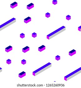 Light Pink, Blue vector seamless, isometric background with rectangles. Beautiful illustration with rectangles and squares. Design for wallpaper, fabric makers.
