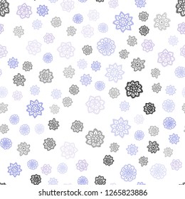 Light Pink, Blue vector seamless pattern with christmas snowflakes. Decorative shining illustration with snow on abstract template. Pattern for design of fabric, wallpapers.