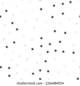 Light Pink, Blue vector seamless layout with bright snowflakes. Shining colorful illustration with snow on abstract template. Template for business cards, websites.