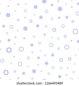 Light Pink, Blue vector seamless cover with spots. Abstract illustration with colored bubbles in nature style. Trendy design for wallpaper, fabric makers.