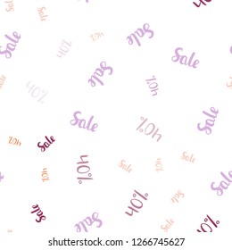 Light Pink, Blue vector seamless layout with discount of 40%. Shining colorful illustration with isolated selling prices. Backdrop for super sales on Black Friday.