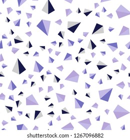 Light Pink, Blue vector seamless, isometric texture with triangular style. Triangles on abstract background with colorful gradient. Texture for window blinds, curtains.