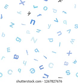Light Pink, Blue vector seamless layout with latin alphabet. Abstract illustration with colored latin alphabet. Template for business cards, websites.