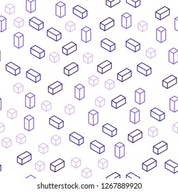 Light Pink, Blue vector seamless, isometric template with rhombus. Illustration with set of colorful rectangles. Design for textile, fabric, wallpapers.