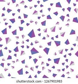 Light Pink, Blue vector seamless, isometric backdrop with lines, triangles. Modern abstract illustration with colorful triangles. Pattern for trendy fabric, wallpapers.