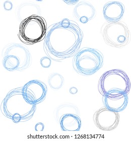 Light Pink, Blue vector seamless backdrop with dots. Illustration with set of shining colorful abstract circles. Pattern for design of fabric, wallpapers.